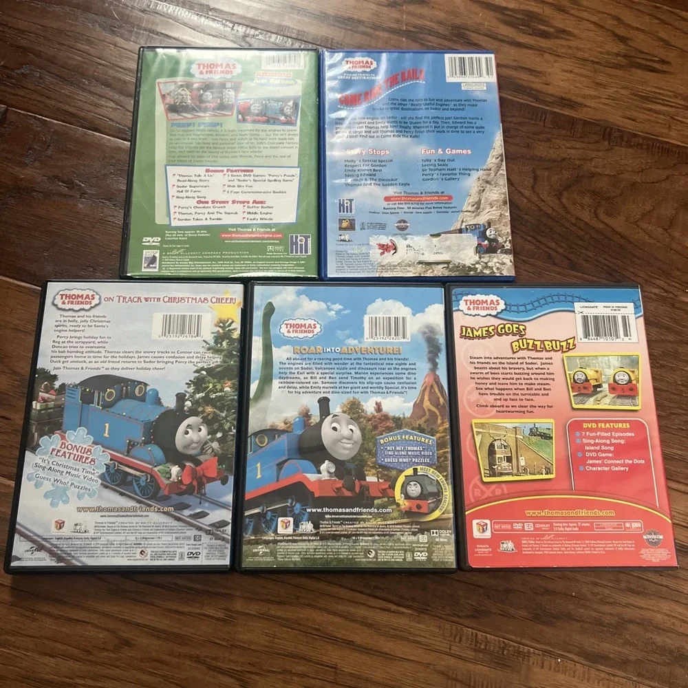Thomas and Friends Tank Engine Train Lot of 5 Childrens‎ DVD Movies - used
